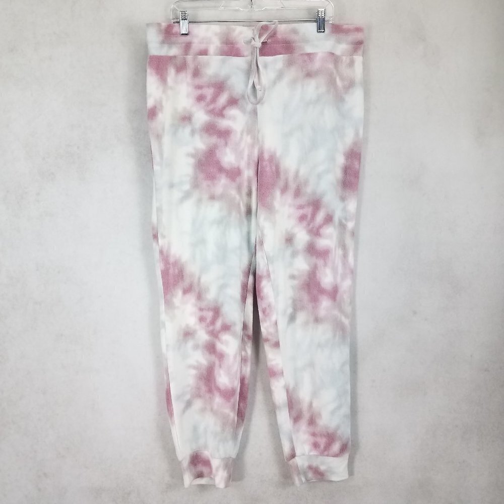 NEW ADYSON PARKER Nordstrom Plus 2X Tie Dye Pants Joggers In Plum Juice Combo